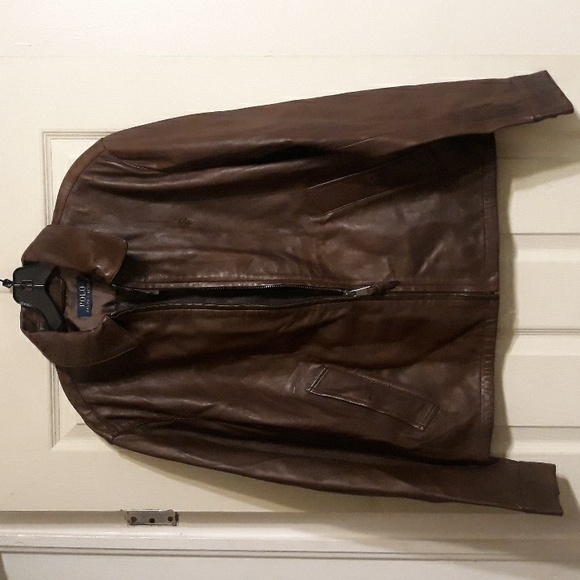 NWT Polo Ralph Lauren Leather Jacket - Biscon Brown - Picture 10 of 16